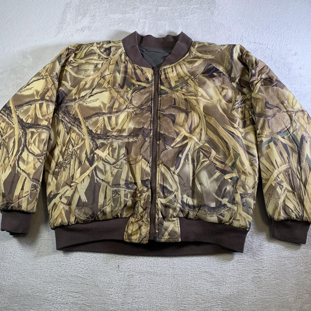 Gander Mountain Guide Series Jacket Mens XL Brown Camo Reversible Bomber Hunting